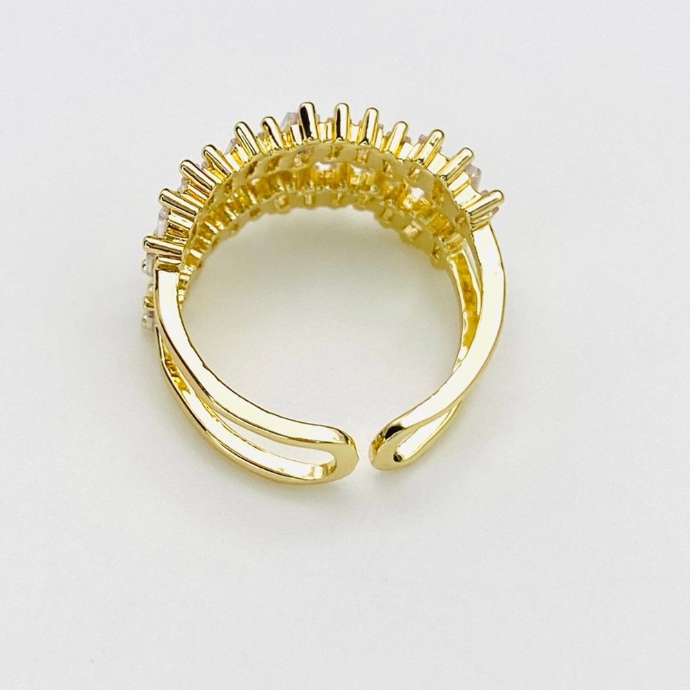 Double Layer Emerald Cut Cz Ring - image 4